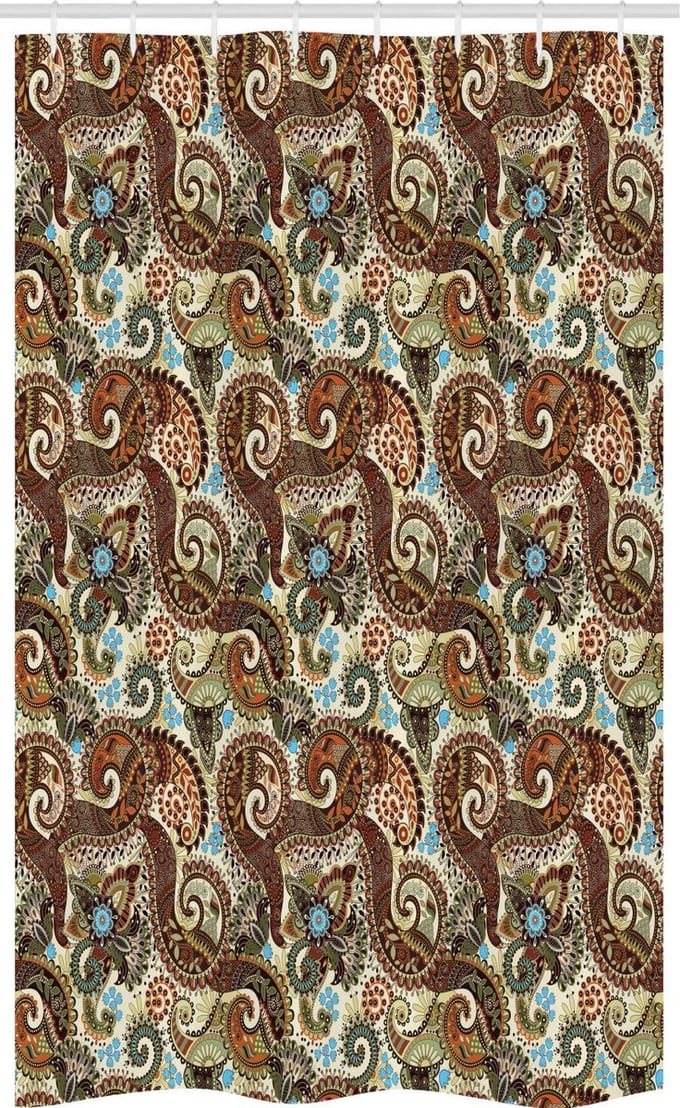 ABAKUHAUS Paisley Douchegordijn – 120x180 cm – Polyester, Multicolor