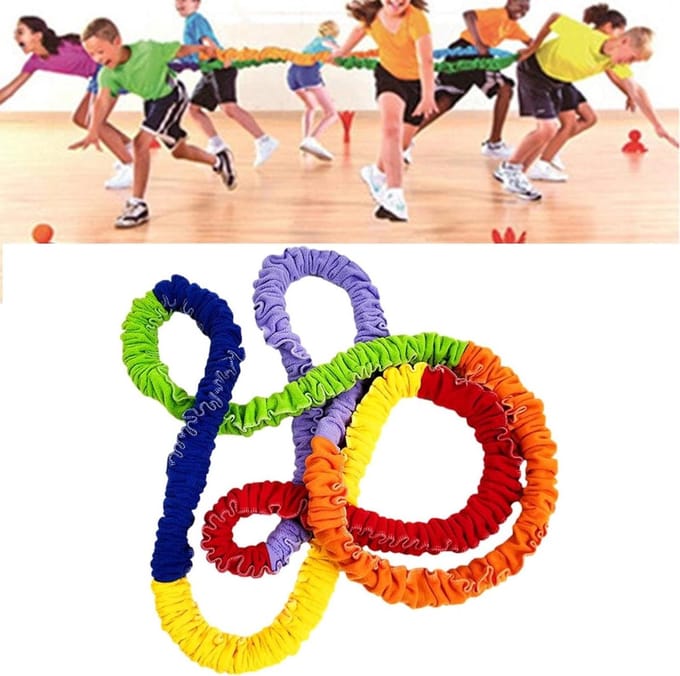 Elastisch Trekkoord - Sport Ring - Team Activiteit - Ontwikkelt Balans - 3 Meter - Multicolor