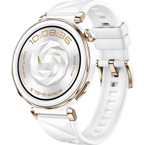 Huawei WATCH GT 5 Pro 42mm Wit fluoroelastomeer band/ GPS / Bluetooth 5.2 / Compatibel met iOS en Android