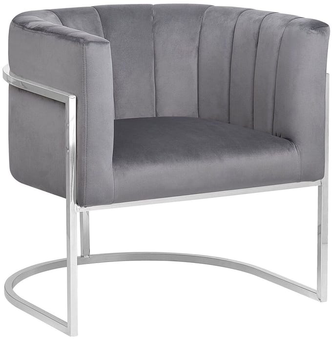 LARVIK - Fauteuil - Grijs - Fluweel
