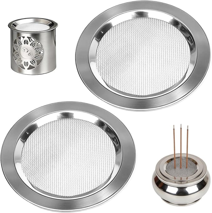 RVS Rookzeef Set van 2, Hittebestendige Zeef met Fijn Net voor Roken van Kruid en Hars, Diameter 10 cm