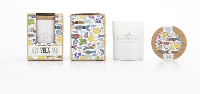 Castelbel, geurkaars, Sardine, zachte geur van zeezout en citroen