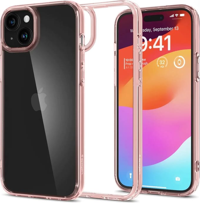 Spigen Ultra Hybrid Apple iPhone 15 Hoesje Back Cover Roze