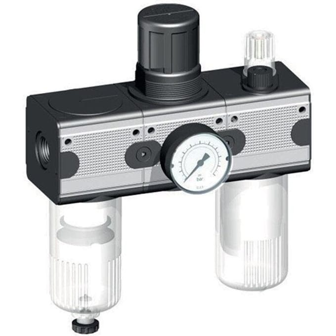 FRL 3-Delig G3/4'' 5800l/min 0.5-10.0bar/7-145psi Auto Polycarbonaat Multifix 2
