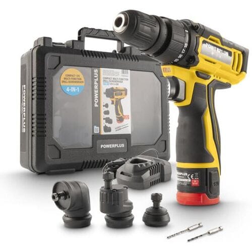 Compacte 4-in-1 multifunctionele schroevendraaier 12V POWXBOX001 – incl. batterij 12V en 2.0Ah lader