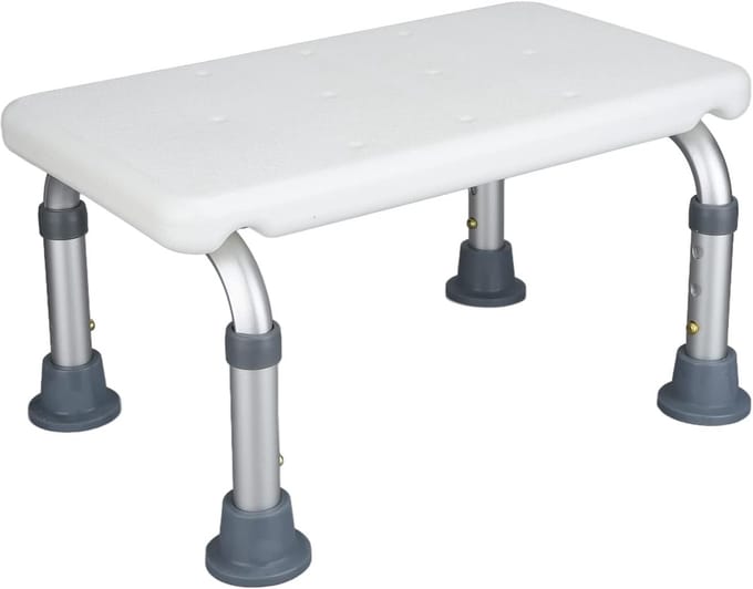 Douchekruk - Badkruk - Veilig Douchen - Hoogte Verstelbaar - 331lb Capaciteit - Zilver