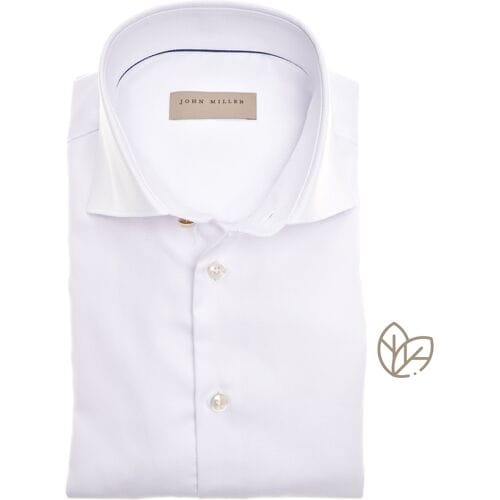 John Miller Overhemd Bio Cotton Fine Structure Wit / male