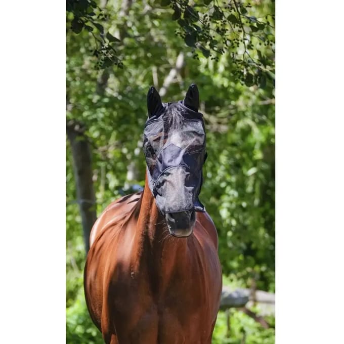 Fijnmazig Anti-Vliegenmasker voor paarden Equithème