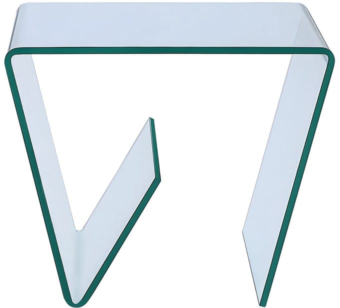 Vente-unique Bijzettafel van gebogen gehard glas - Transparant - ZENIA