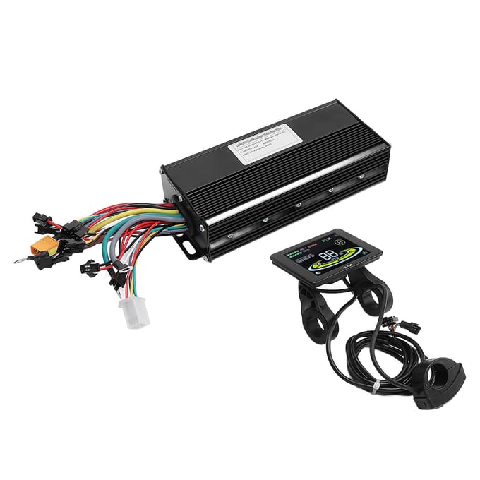 40A 3 Modes Sinusgolf Controller met LCD Kleurenscherm Displaypaneel Aluminiumlegering ABS Conversiekit voor Elektrische black