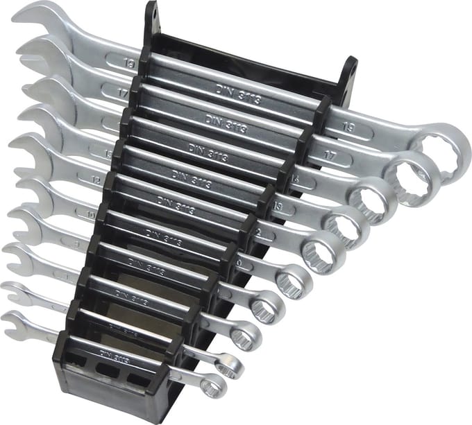 FAMEX 10355-10 Set van 10 combinatiesleutels in chroom vanadium staal, combinatiesleutelset