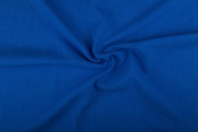 Linnen stof - Cobalt blauw - gewassen - 10 meter