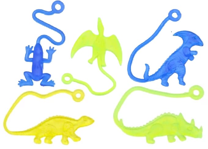 BG Sticky Dino - Plakhandjes speelgoed in dinosaurus vorm - 5 stuks