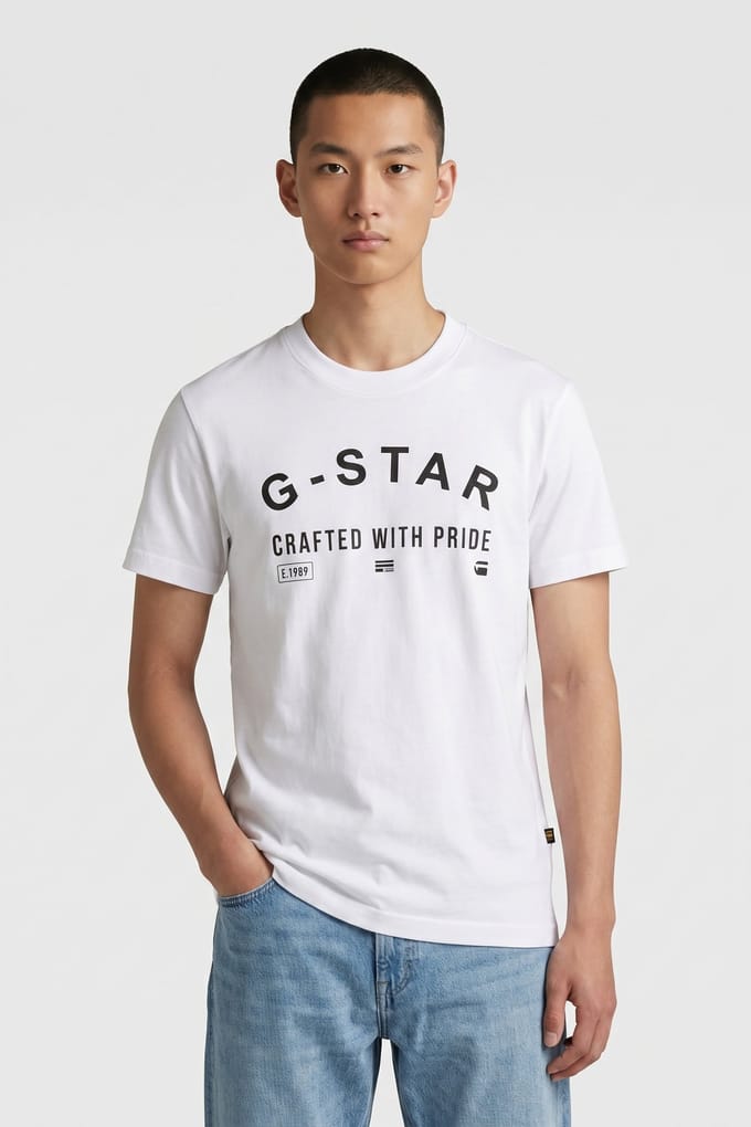G-Star Chest Logo R T S/s White Taglia: S | Magliette basic Outlet | Uomo | Bianco