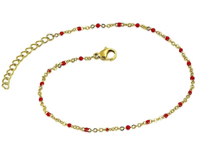 Amanto Armband Etkin Red - 316L Staal - Kraal 2mm - 22+4cm