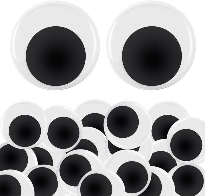 Pack van 36 Zelfklevende Wedge-Ogen 50mm voor Creatieve Projecten, DIY en Scrapbooking