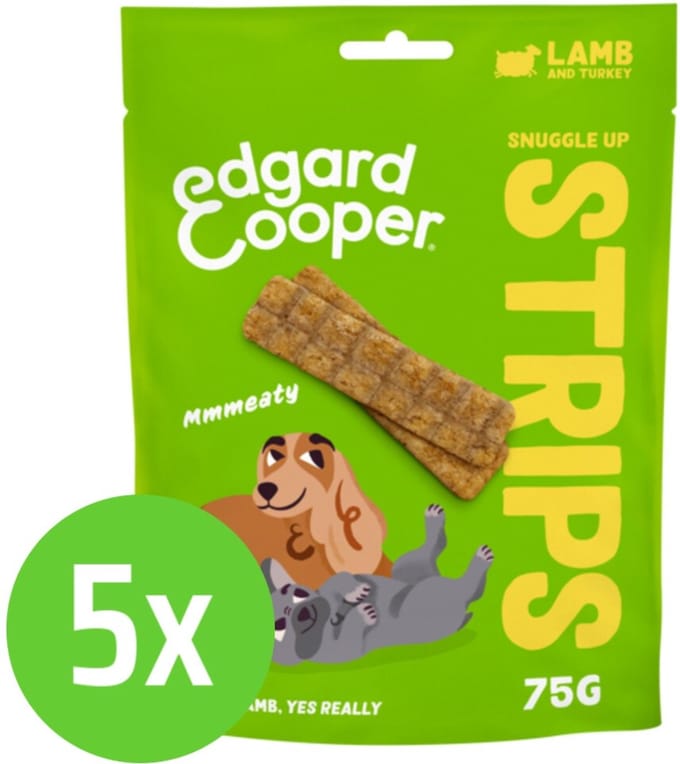 Edgard & Cooper Strips Lamb 75 gr - Hondensnack - 5 verpakkingen