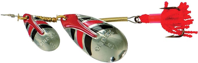 Ondex Tandem spinner 6/8 – 22 gram met dubbele bladen Silver/Décoré