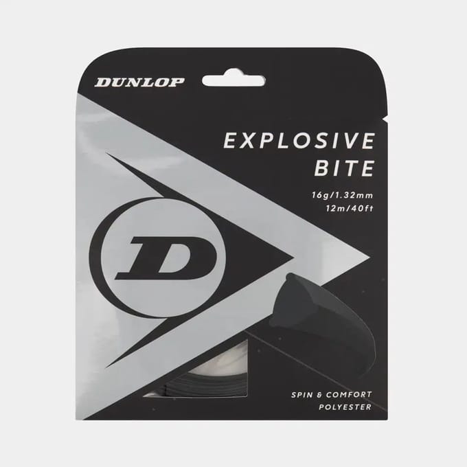 Dunlop Explosive Bite Polyester 12 M Enkele Tennissnaar Zwart 1.27 mm