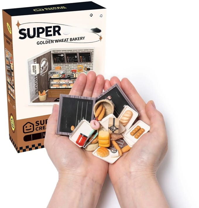 Robotime, DIY Huisje Super Store Golden Wheat Bakery, DW005, 16,3x16,3x15,2cm