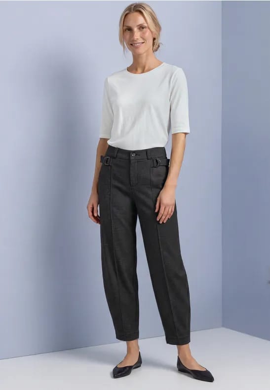 Barrel Leg broek met gespdetail