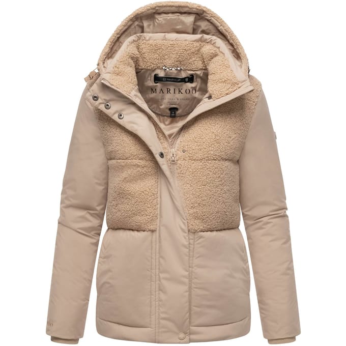 Marikoo dames winterjas Sheeta met teddyfleece & capuchon
