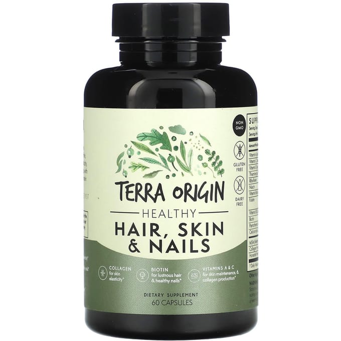 Terra Origin, Gezond Haar, Huid & Nagels, 60 Capsules