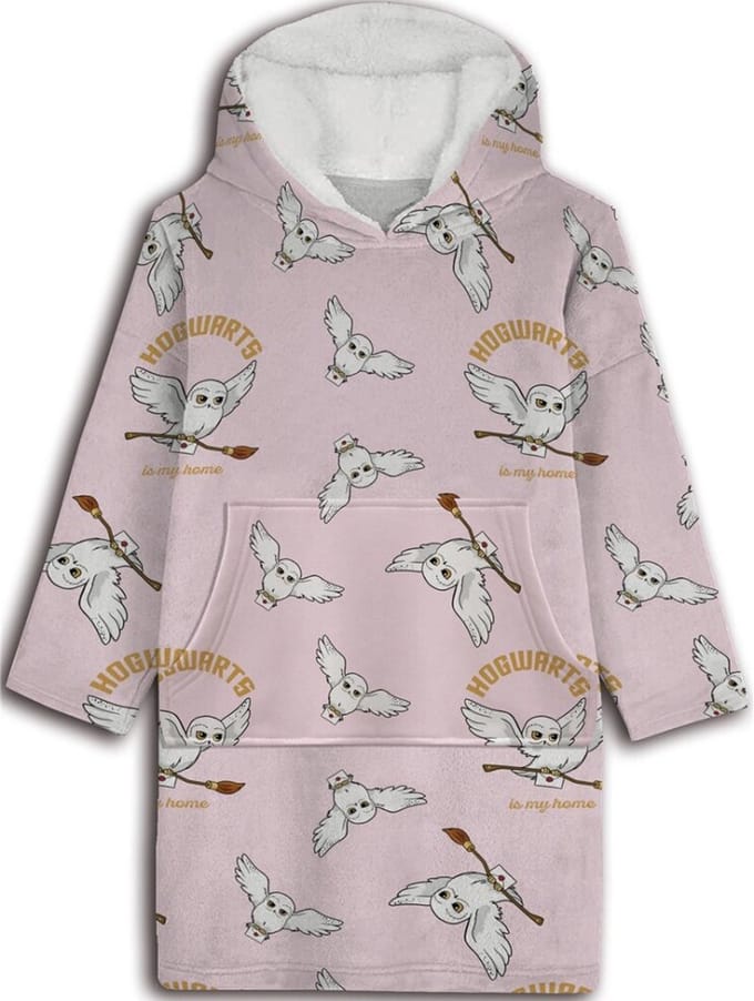 Harry Potter Hoodie Fleece deken, Hedwig - Kind - One Size