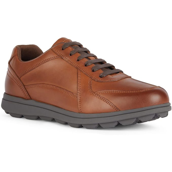 Geox U SPHERICA EC12 Leren Bovine Volnerf Heren Cognac Sneakers