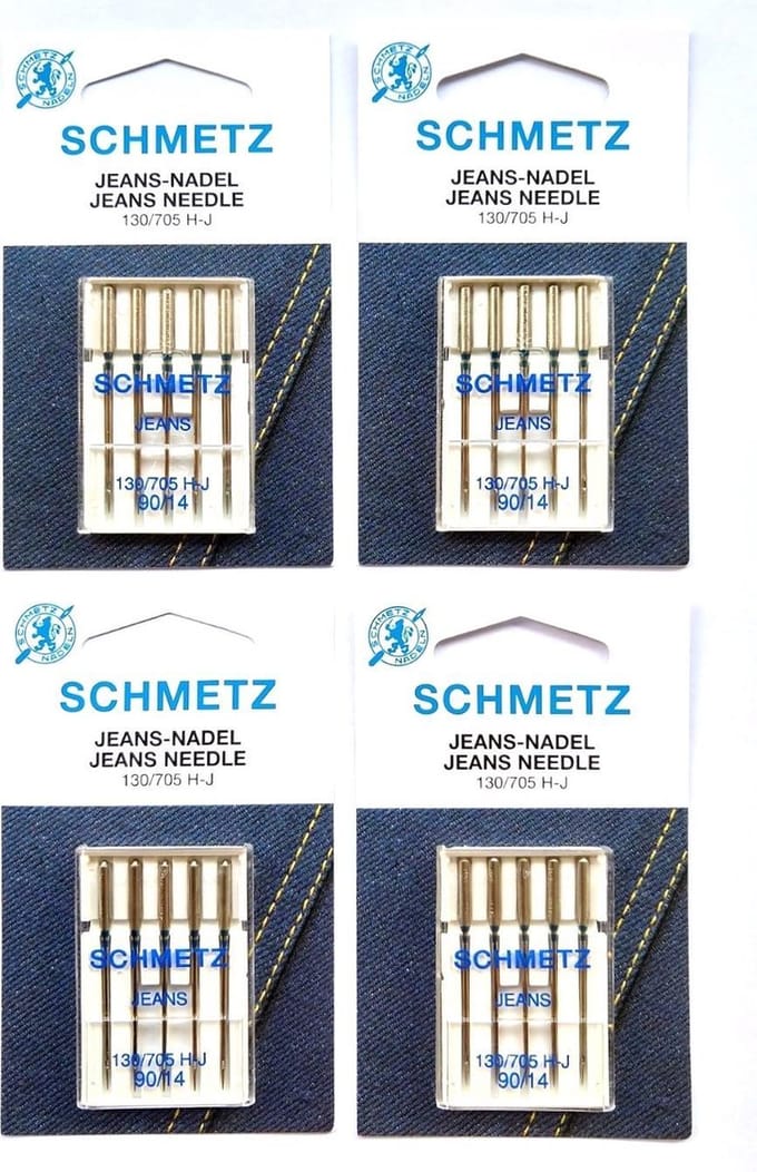 Schmetz machinenaalden jeans nr.90 (5 naalden) universeel, 4 kaarten