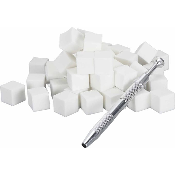 Kit Pince de Préhension à Clous Multifonctionnel Outil de Ramassage à 4 Griffes et Éponge pour Nail Art white