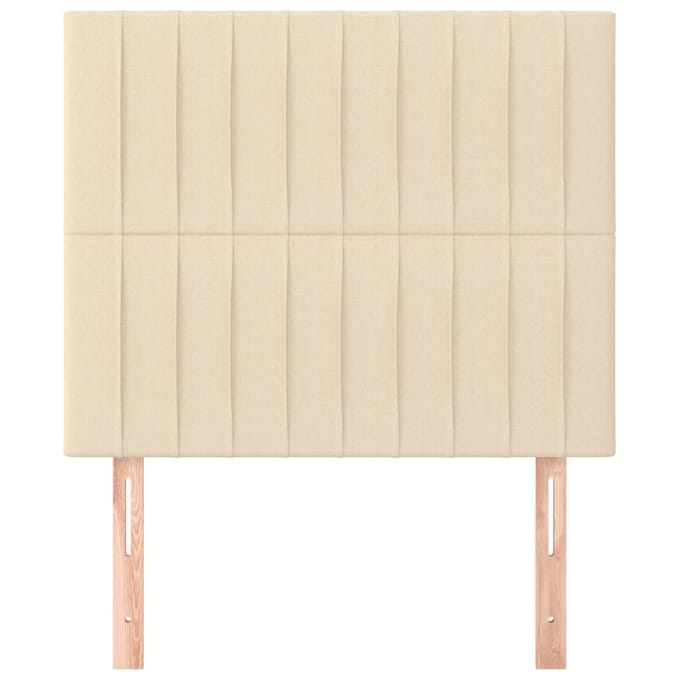 vidaXL - Hoofdbord - crème - 90x5x118/128 - cm - stof