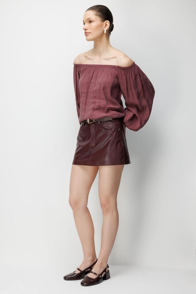 Off-Shoulder Getextureerde Blouse