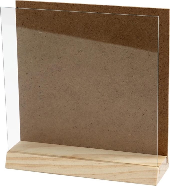 3D plaat met glas, afm 15x15 cm, 1 set