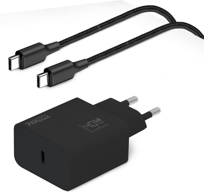 Usb C adapter 40w + usb C kabel 1m - Snellader - Usb stekker - Telefoon / Tablet / Laptop oplader usb C