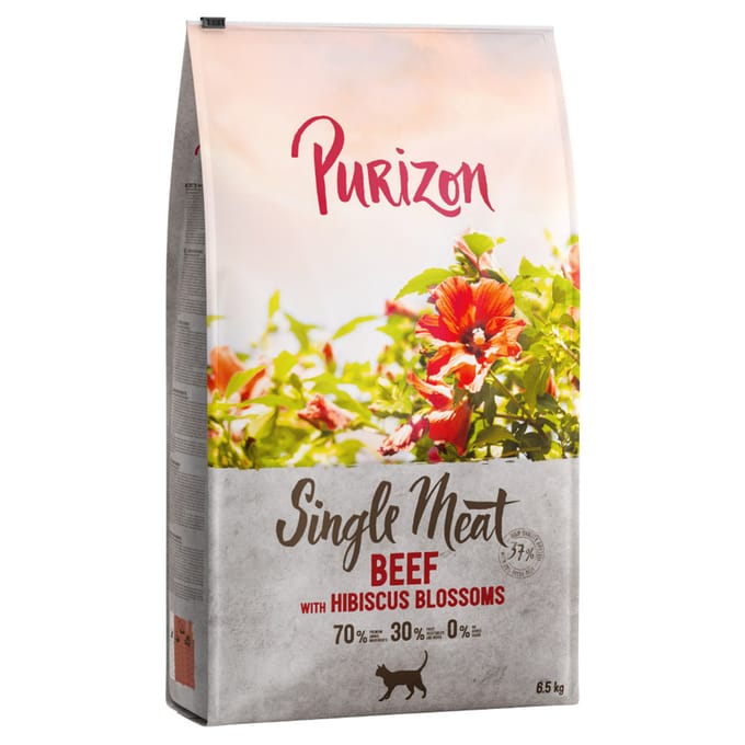 2x6,5kg Single Meat Rund met Hibiscusbloesem Purizon Kattenvoer