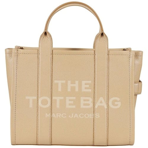 The Tote Bag Leather Tote Wo - Beige Handbags