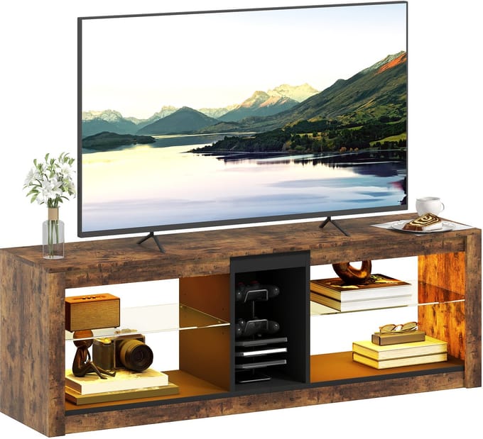 HOMCOM-TV-meubel-140x35x47cm-spaanplaat-bruin