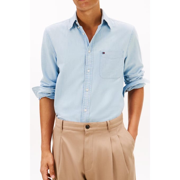 Regular fit vrijetijdsoverhemd van chambray