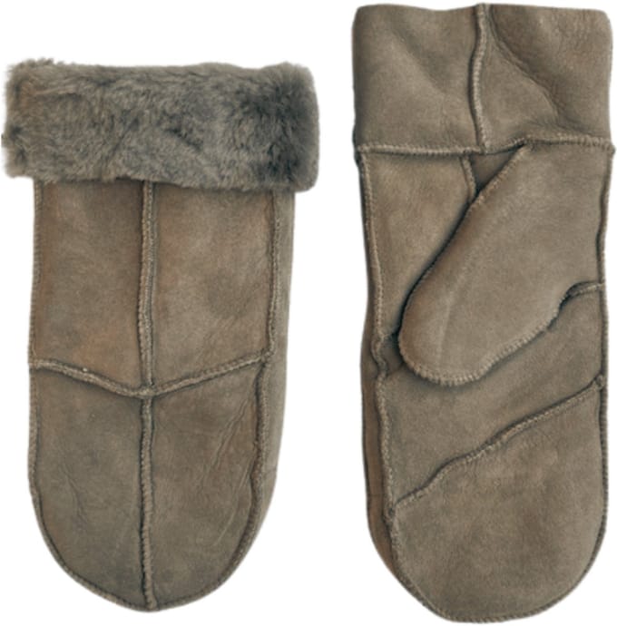 Leren wanten dames - Lammy dames winter - Winddicht en waterafstotend - Wol - Grijs- Maat M