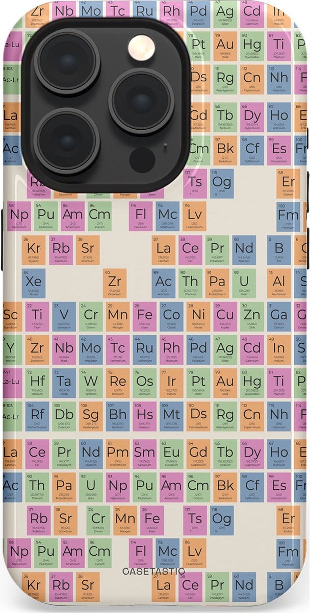 Casetastic hoesje geschikt voor Apple iPhone 15 Pro - MagSafe - Dubbellaagse bescherming - Atomisch Mooi - Fashion Case - Zand Lichtgrijs Perzik Saliegroen