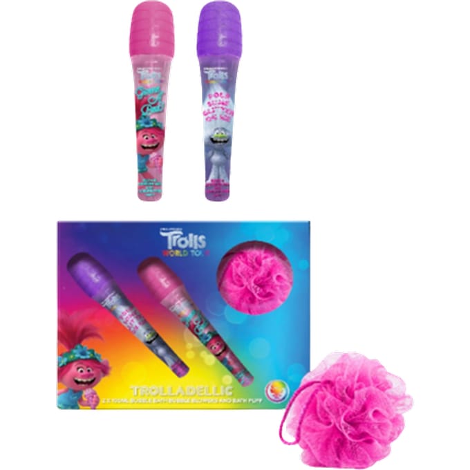 Trolls World Tour Badschuim & Bad Puff Set – 100 ml
