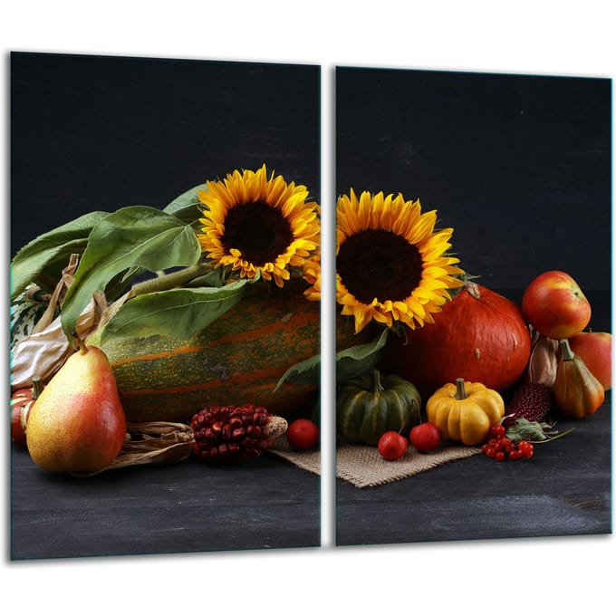 TMK ArtDeko - Snijplank - 2x 30x52 - Bloemenmotief - Glas