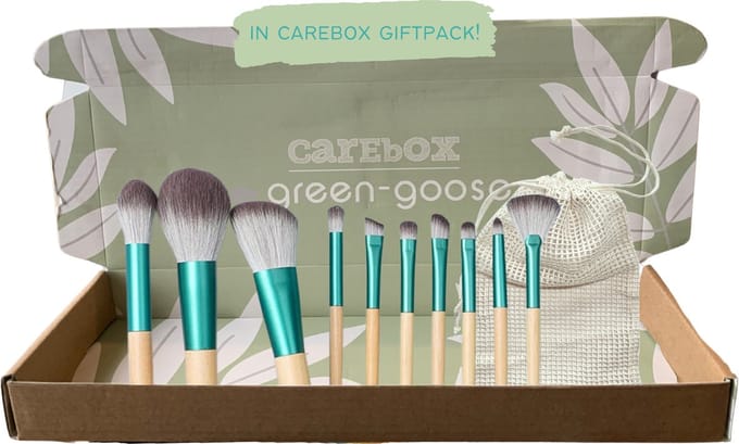 green-goose® Bamboe Make Up Borstel Set | 10 Bamboe Borstels | Duurzaam