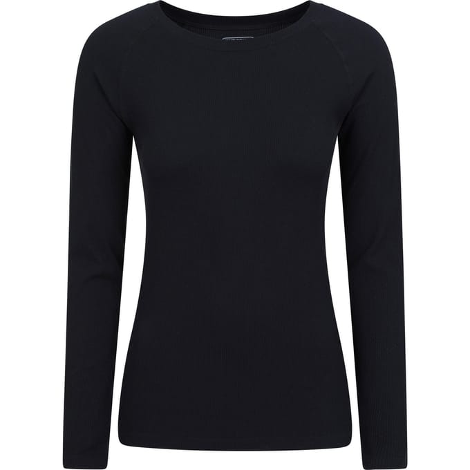 Mountain Warehouse Dames/Dames Carmel Geribbelde Naadloze Thermo Top (Zwart)