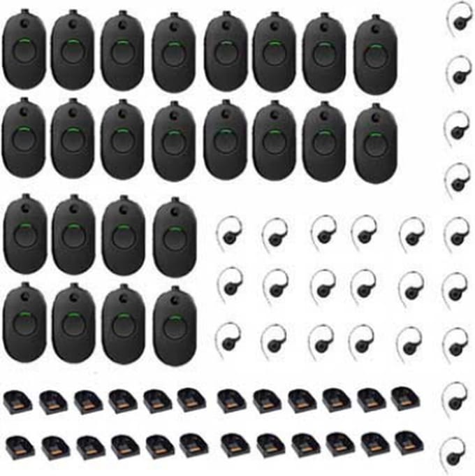 Set van 24 Motorola CLP446E Mini Portofoons met oortje en tafelladers