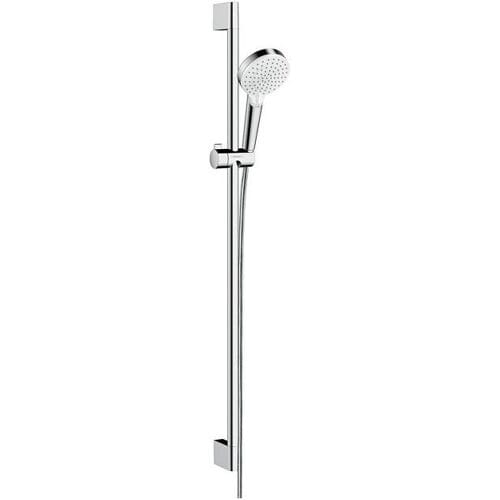 Hansgrohe Crometta Vario - doucheset - ecosmart 9l/min. - met douchestang - 90 cm - wit/chroom - wit chroom