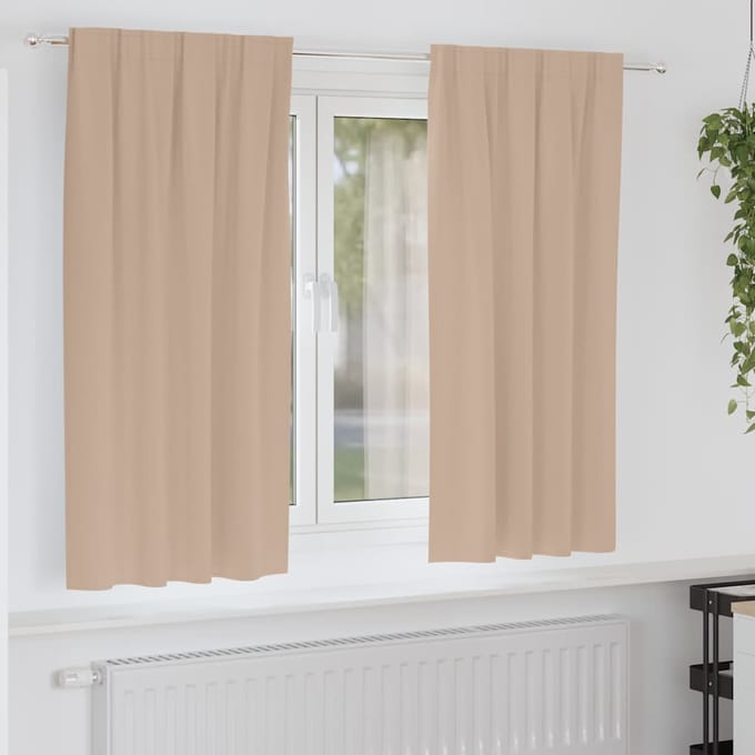 vidaXL - Blackout - Gordijnen - met - Ringen - 2 - st - Taupe - 175 - x - 140 - cm - Polyester