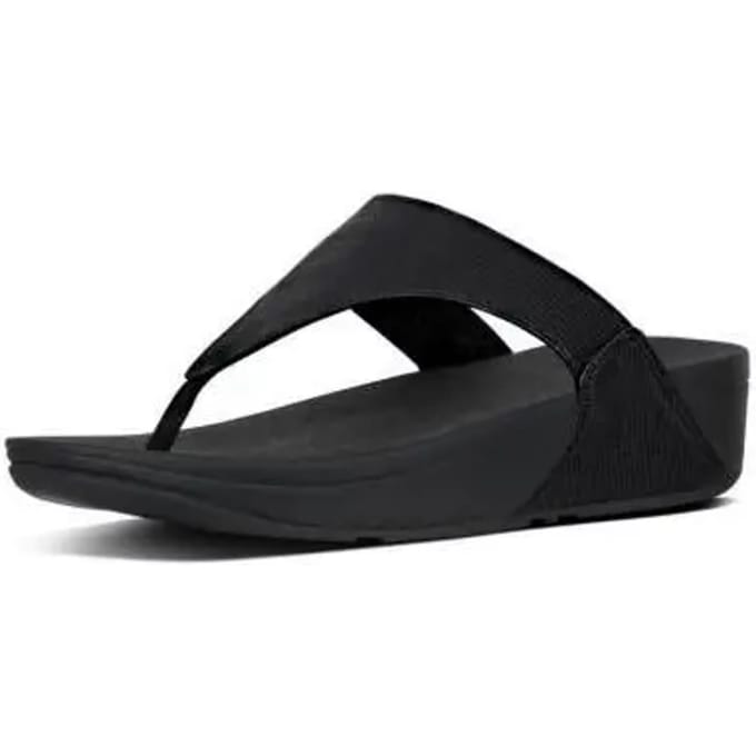 FitFlop Lulu Leather Toepost Dames Slippers - Zwart
