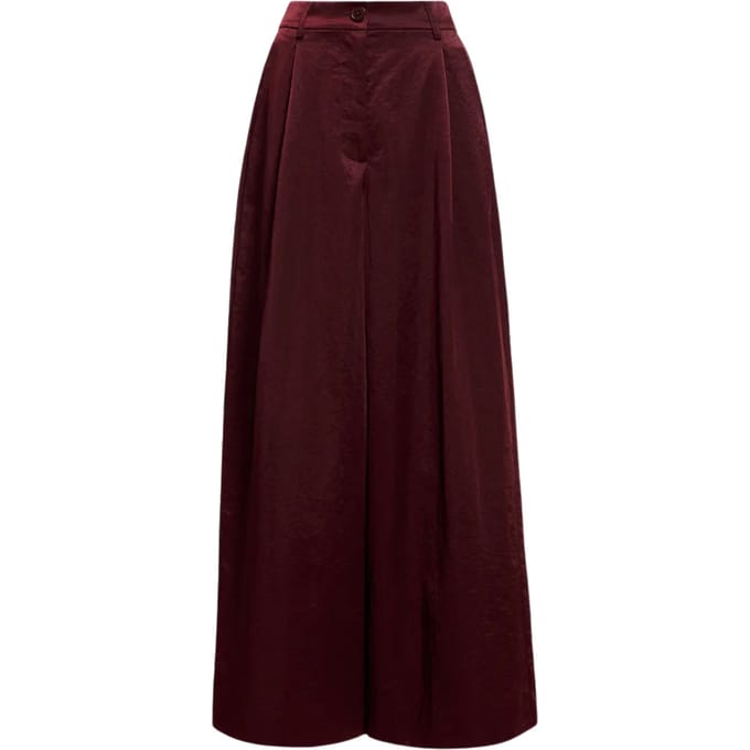 Essentiel Antwerp Wide Leg Pants Pantalons Bordeaux Karmen